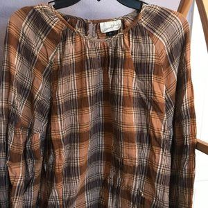 Universal Thread Brown Plaid Blouse